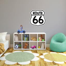 Route 66 Sign Post Vinyl Wall Decal, Cars Themed Kid's Room Decor - thumbnail 2
