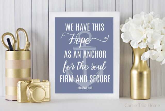 Hebrews 619 Printable - Hope As An Anchor For The Soul Instant Download Bible Verse Wall Art - image 1