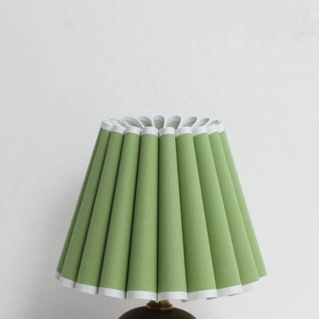 Duzy Handmade Green Fabric & Acrylic Pleated Lamp Shade For Home Decor-97# - image 1