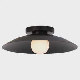 Dome Flush Mount Light Black With 3In Glass Globe, Modern Ceiling Fixture Made To Order By Research Lighting Ball - thumbnail 2
