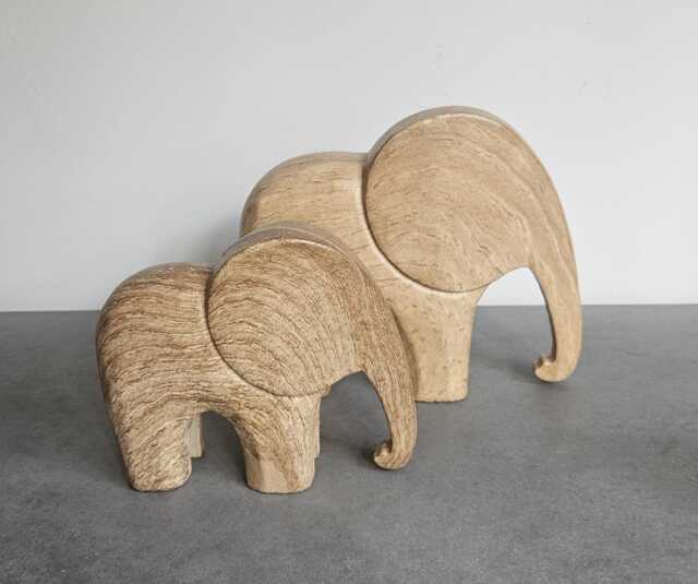 Pair Of Wooden Elephants, Wood Living Room Decorative Items Ornament Accessory Home Decor Accessories Hyggeat15 - image 1