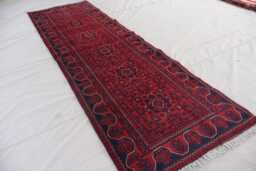 2'10x9'5 Ft Afghan Runner Rug, Tribal Khal Mohammedi Antique Pattern Handmade Wool Red Oriental Turkmen Kitchen 3x10 - thumbnail 1