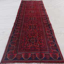 2'10x9'5 Ft Afghan Runner Rug, Tribal Khal Mohammedi Antique Pattern Handmade Wool Red Oriental Turkmen Kitchen 3x10 - thumbnail 2
