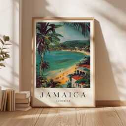 Jamaica Travel Poster Caribbean Island Wall Art, Reggae Culture Print - thumbnail 3