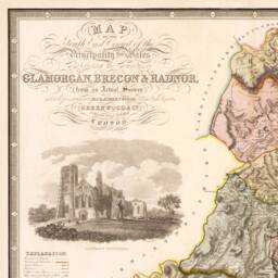 Map Of The South East Circuit Principality Wales - 1831 Poster Welsh John Greenwood Glamorgan Brecon Radnor - thumbnail 2