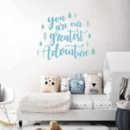 You Are Our Greatest Adventure Vinyl Decal, Inspirational Quote For Home Decor, Woodland Nursery Wall Art Saying, Custom Prints Stickers - thumbnail 2