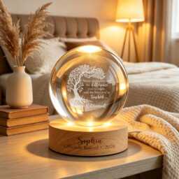 Personalized Retirement Crystal Ball Led Light, Retirement Gift For Women, Teacher Retirement, Going Away Coworker, Work Bestie - thumbnail 2