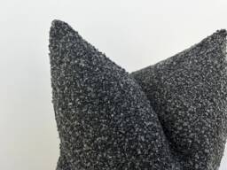 Charcoal Black Boucle Throw Pillow Cover, Euro Sham Or Lumbar, Custom Size Gift - 11 Color Options - thumbnail 1