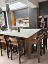Handmade Black Plywood Bar Stool Set Modern Scandinavian Design - thumbnail 2