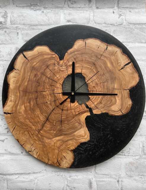 Minimal Frameless Wall Clock, Handcrafted Silent Clock With Live Edge Wood, Artsy For Kitchen, Livingroom, Bedroom, Home & Office - image 1