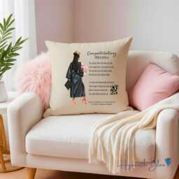 Personalised Black Girl Graduation Cushion - Class Of 2025 Gift Keepsake Pillow Custom Name & University - thumbnail 3