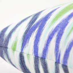 Green Chevron Ikat Pillow Cover, Organic Cotton Throw Pillow, 20x20 - thumbnail 3