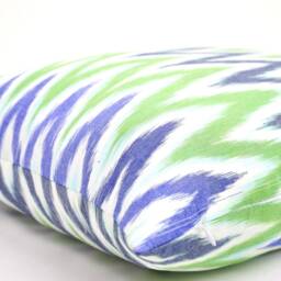 Green Chevron Ikat Pillow Cover, Organic Cotton Throw Pillow, 20x20 - thumbnail 2