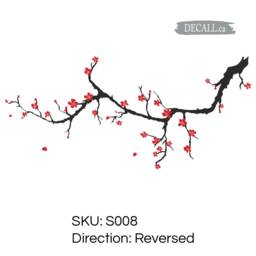 Spring Cherry Blossom Branch - Sakura Blossoms Flowers Removable Vinyl Wall Decals Flower Decal Decor S008 - thumbnail 4
