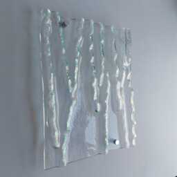 "Fused Glass Wall Art Panel Modern Clear Texture, 10 5/8"" X 13 3/8" - thumbnail 1