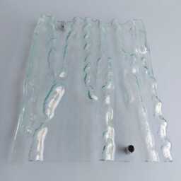"Fused Glass Wall Art Panel Modern Clear Texture, 10 5/8"" X 13 3/8" - thumbnail 2