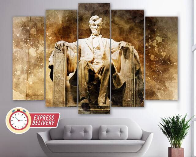 Lincoln Memorial Canvas Art, Wall Paintings, Poster, Office Decor, Print, Lawyer Gift, Art - image 1
