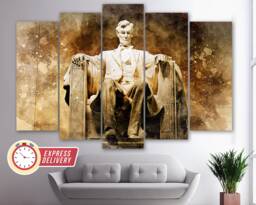 Lincoln Memorial Canvas Art, Wall Paintings, Poster, Office Decor, Print, Lawyer Gift, Art - thumbnail 1