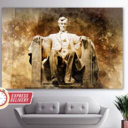 Lincoln Memorial Canvas Art, Wall Paintings, Poster, Office Decor, Print, Lawyer Gift, Art - thumbnail 3