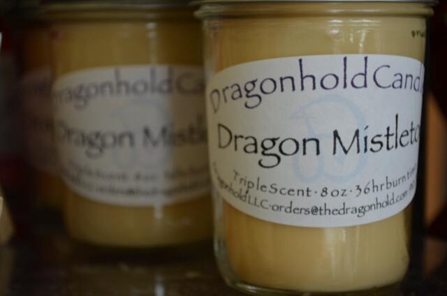 Dragon Mistletoe Candle Hand Poured, Triple Scented Soy-Paraffin Candle
