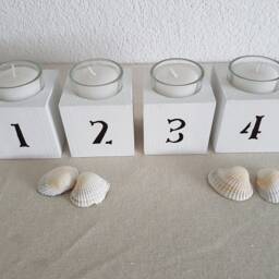 Advent - Wooden Cubes For Tealights, Glass Holders - thumbnail 4