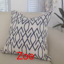 Blue & White Damask Cushion Covers, Hampton's Style Pillows, Decorative Pillow, Cover, Coastal - thumbnail 3