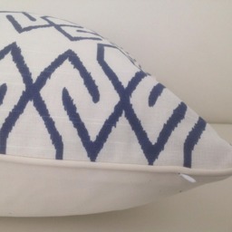 Blue & White Damask Cushion Covers, Hampton's Style Pillows, Decorative Pillow, Cover, Coastal - thumbnail 4