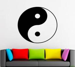 Yin Yang Wall Decal Taoism Balance Vinyl Sticker 2041 - thumbnail 1