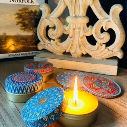 Candles - Scented Candle Set Of 3 Natural Candle Set Vegan Handmade in Decorative Tin Box Christmas Gifts Housewarming Gift - thumbnail 2