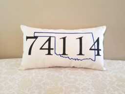 Zip Code Pillow Custom State Outline, New Home Gift - thumbnail 1