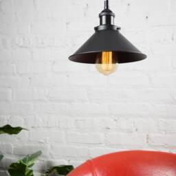 Copper Cone Pendant Light - Industrial Hanging Lamp With Custom Cord & Hardware Handcrafted Ceiling Fixture For Kitchen Or Bar - thumbnail 2