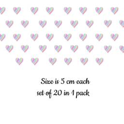 Set Of 20 Heart Shaped Wall Stickers Rainbow For Bedrooms Nursery Colour Removable Vinyl Decals Love Hearts Wall Sticker - thumbnail 2