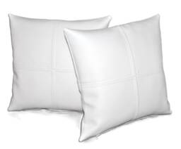 "2 White Check Faux Leather Cushion Covers 16"" 18"" 20"