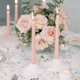 Small Disk Concrete Modern Taper Candle Holder - thumbnail 4