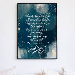 Isaiah 4031 Print, Those Who Hope in The Lord Will Renew Their Strength, Scripture, Bible Verse, Verse Wall Art, Print - thumbnail 3