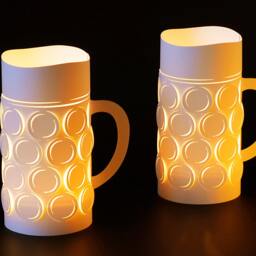 "Beer Mug Lanterns, Christmas Decoration, Bavarian Present For Lovers, Glas Stein Candle Holder, ""Oz??ndt' Is" - thumbnail 2