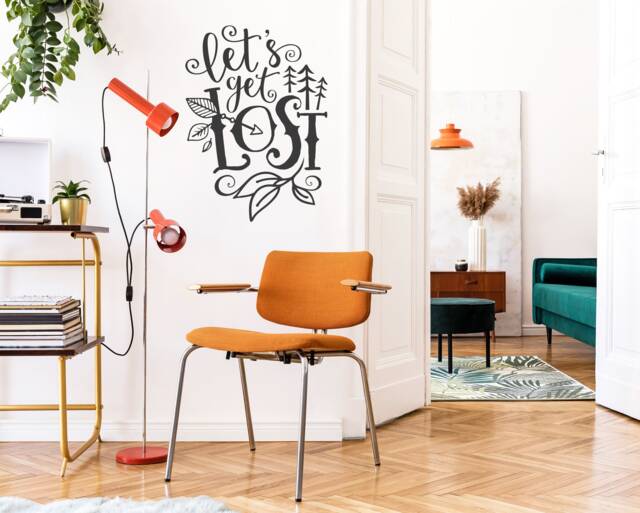 Let's Get Lost Wall Decal - Nursery Quote, Woodland Decal, Wanderlust Adventure Sticker - image 1
