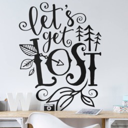 Let's Get Lost Wall Decal - Nursery Quote, Woodland Decal, Wanderlust Adventure Sticker - thumbnail 3