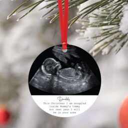 Personalised Baby Scan Bauble Tree Decoration - Daddy To Be Gift -Christmas From The Bump Christmas Sonogram - thumbnail 1