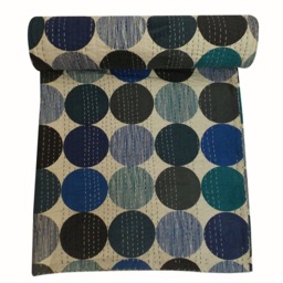 Handmade Kantha Quilt Bohemian Queen Size Bedspread - thumbnail 2