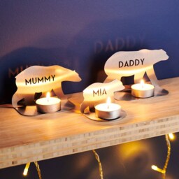 Personalised Metal Family Bear Tea Light Holders - thumbnail 1