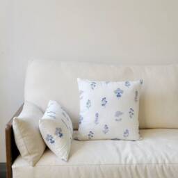 Pruitt Embroidered Cotton Pillow, Blue Decorative Pillow Case, Throw Cover, Cushion & Cover - thumbnail 2