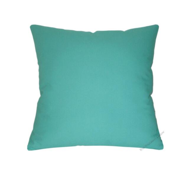 Aqua Solid Decorative Throw Pillow Cover/Case Cushion Cotton 18x18 - image 1