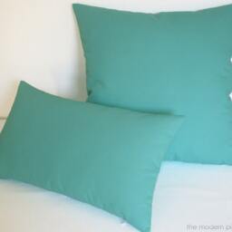 Aqua Solid Decorative Throw Pillow Cover/Case Cushion Cotton 18x18 - thumbnail 2