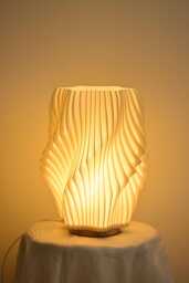 Modern 3D Printed Table Lamp, Bedside Lighting, Minimalist Mushroom Home Office Decor, Housewarming Gift - thumbnail 1