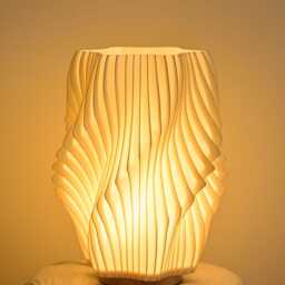Modern 3D Printed Table Lamp, Bedside Lighting, Minimalist Mushroom Home Office Decor, Housewarming Gift - thumbnail 3
