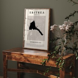 Eritrea Map Vintage Abstract Wall Art Print Picasso + Matisse Inspired Travel Poster - thumbnail 2
