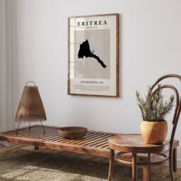 Eritrea Map Vintage Abstract Wall Art Print Picasso + Matisse Inspired Travel Poster - thumbnail 3
