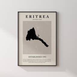 Eritrea Map Vintage Abstract Wall Art Print Picasso + Matisse Inspired Travel Poster - thumbnail 1