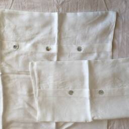 Shabby Chic Pre Washed 100% Natural Linen European Square Pillowcase Euro Sham Throw Buttons Closure - thumbnail 3